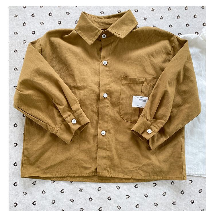 Children's long sleeved shirt white boys' pure cotton new spring and autumn clothing girls' shirt jacket