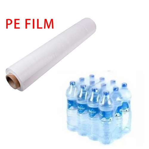 Custom Manufacturer PE Wrap Film Clear Shrink Wrap Plastic Film Roll For Water Sachet 500ml