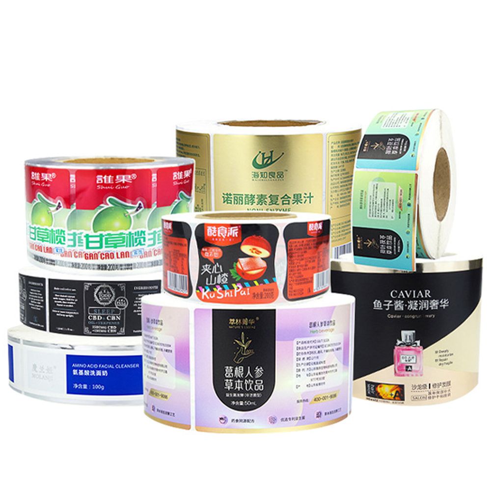 Free sample private adhesive label printing waterproof roll sticker custom logo