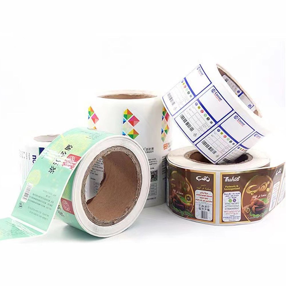 Free sample private adhesive label printing waterproof roll sticker custom logo