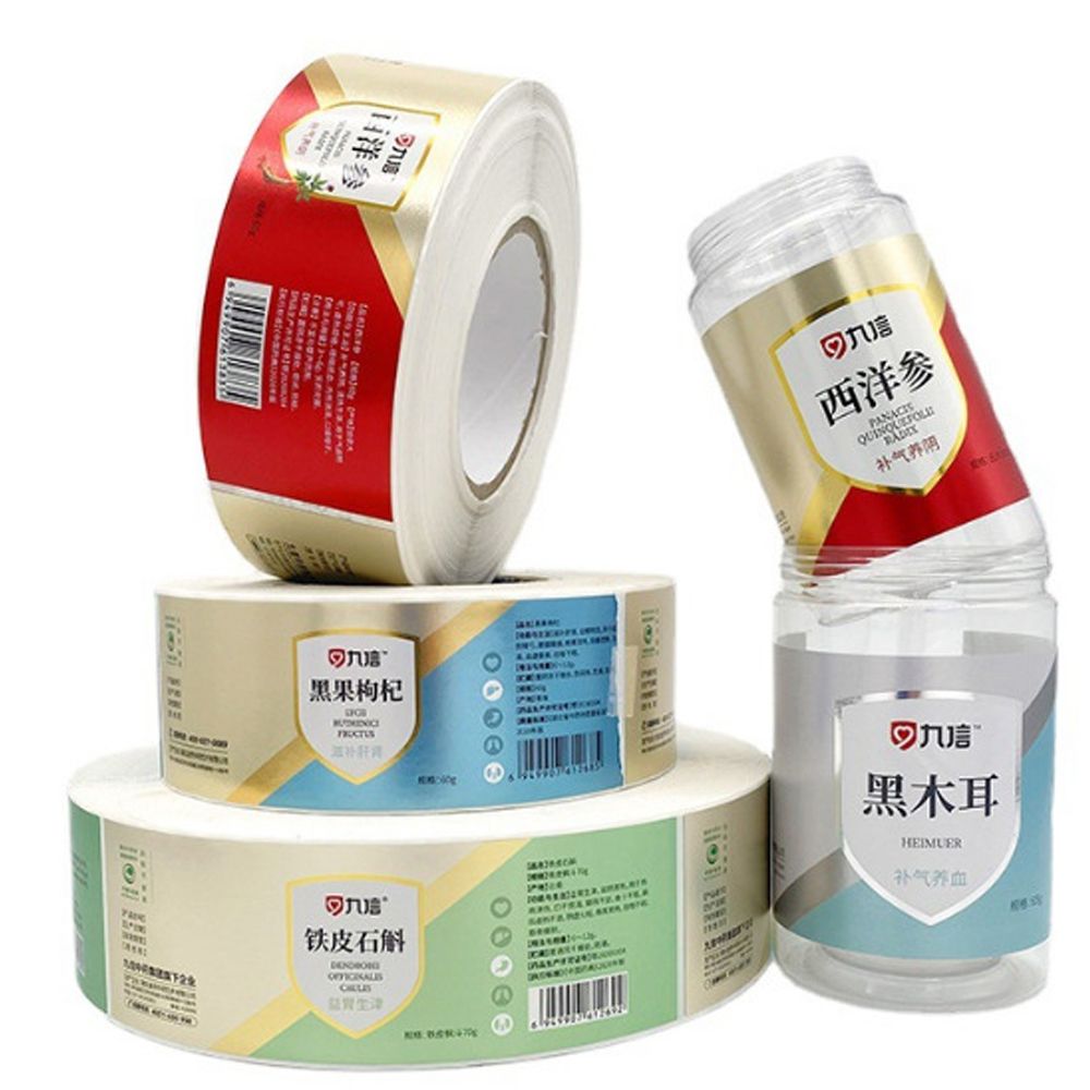 Free sample private adhesive label printing waterproof roll sticker custom logo