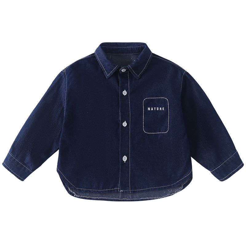 Girl's denim dress, siblings' autumn outfit, children's fashion 2024 new style, spring and autumn baby boy's shirt jacket