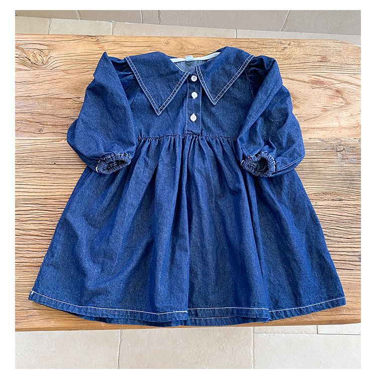 Girl's denim dress, siblings' autumn outfit, children's fashion 2024 new style, spring and autumn baby boy's shirt jacket