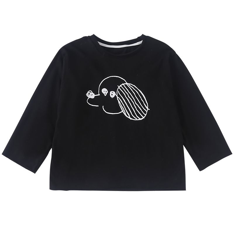 Children's long sleeved T-shirt made of pure cotton for boys' autumn clothing, spring and autumn girls' base shirt