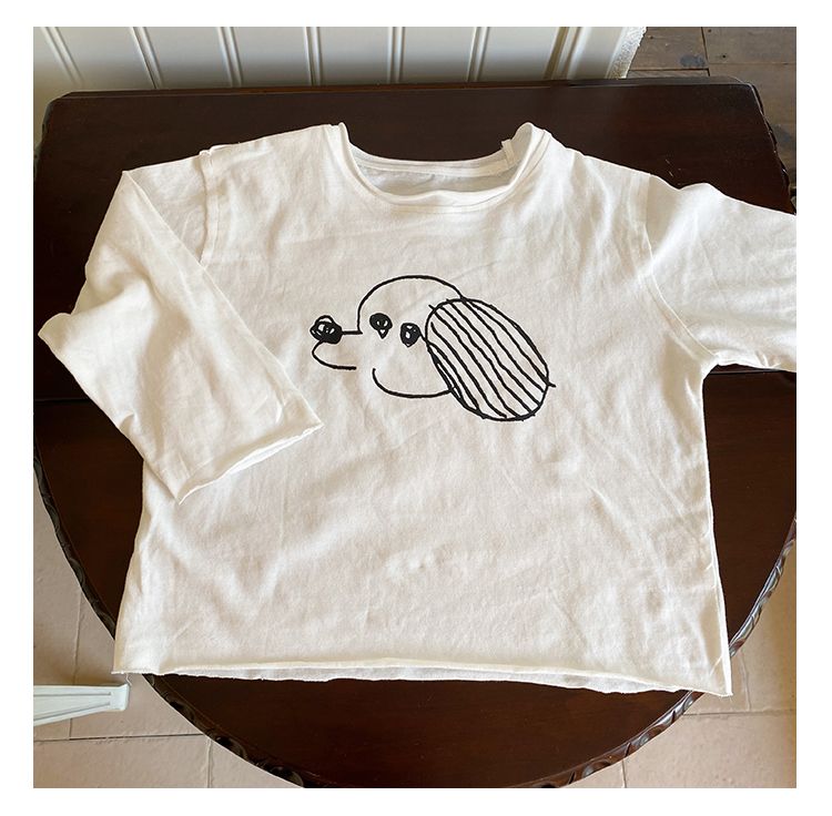 Children's long sleeved T-shirt made of pure cotton for boys' autumn clothing, spring and autumn girls' base shirt