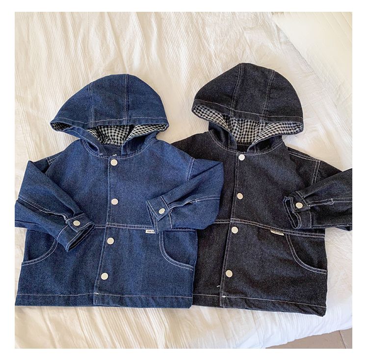 Children's autumn denim suit for girls 2024 new spring and autumn casual baby boy jacket pants two-piece set