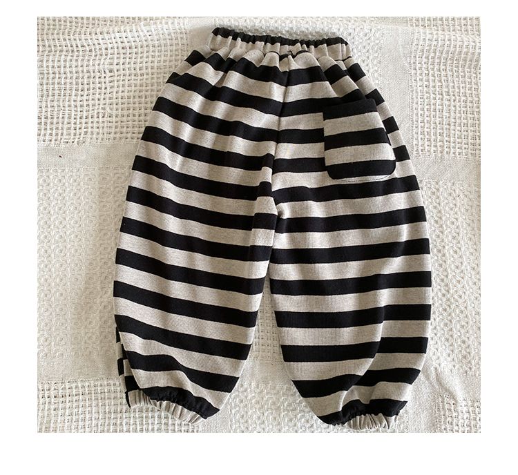 Children's sports pants, girls' striped casual pants, boys' autumn clothing, 2024 new spring and autumn loose baby sweatpants