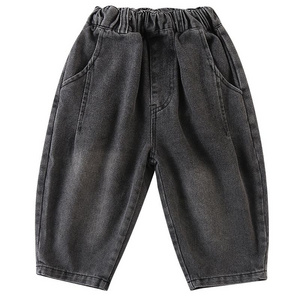 Children's soft jeans, radish pants, loose fitting women's and boys' casual pants 2024 new spring and autumn baby