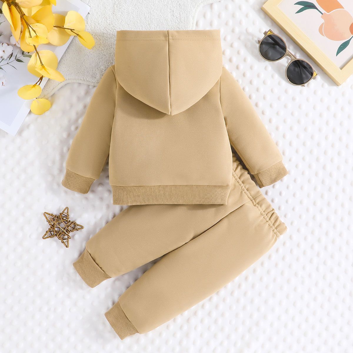 Autumn Casual Unisex Hoodie and Pants Set Comfortable Cotton Long-Sleeve Tracksuit for Kids, Girls' Outfit