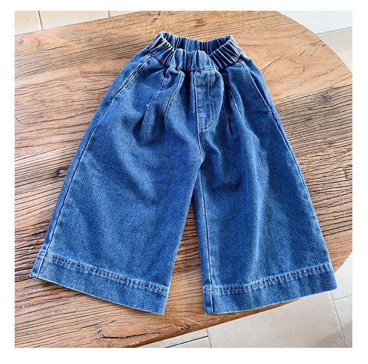 Children's wide leg jeans, boys' autumn clothing, girls' loose casual pants, 2024 new spring and autumn baby pants