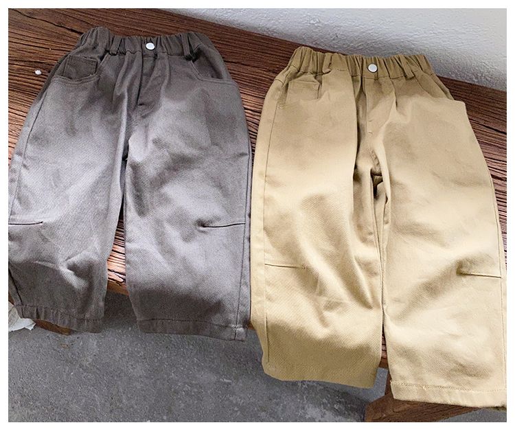 Children's elastic pants for boys in autumn, loose Korean version, girls' straight leg casual pants, new spring and autumn pants