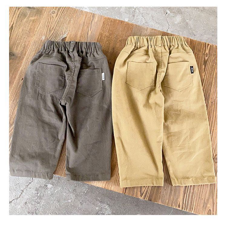 Children's elastic pants for boys in autumn, loose Korean version, girls' straight leg casual pants, new spring and autumn pants