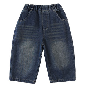 Children's wide leg jeans, boys' autumn clothing, girls' casual straight leg pants, new spring and autumn baby pants