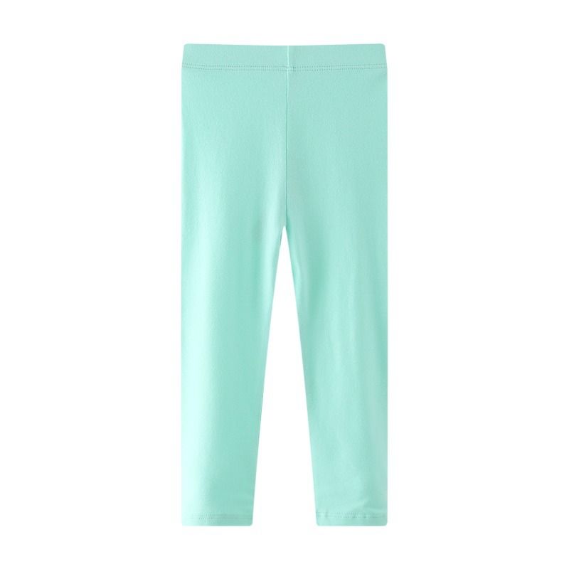 Girls' Basic Comfortable Casual Stretch Leggings Slim Fit, Multi-Color, Solid Soft Cotton Pants.