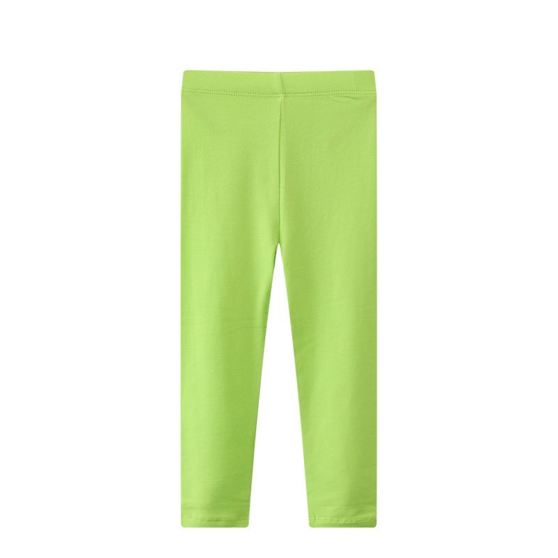 Girls' Basic Comfortable Casual Stretch Leggings Slim Fit, Multi-Color, Solid Soft Cotton Pants.