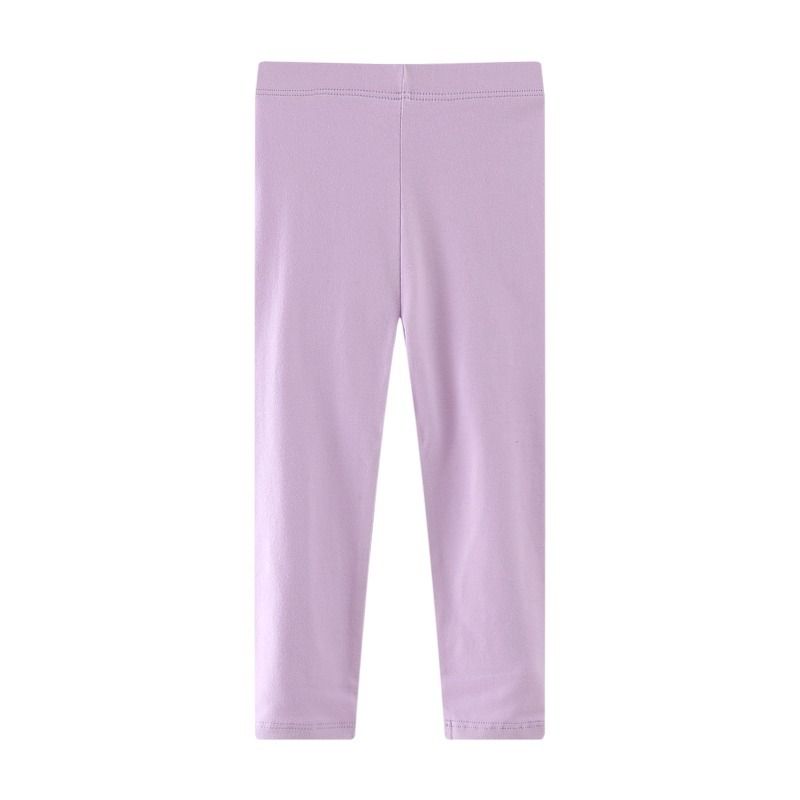 Girls' Basic Comfortable Casual Stretch Leggings Slim Fit, Multi-Color, Solid Soft Cotton Pants.