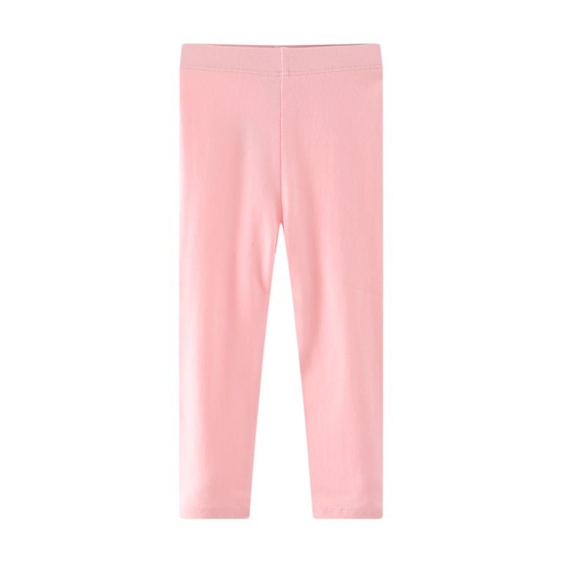 Girls' Basic Comfortable Casual Stretch Leggings Slim Fit, Multi-Color, Solid Soft Cotton Pants.