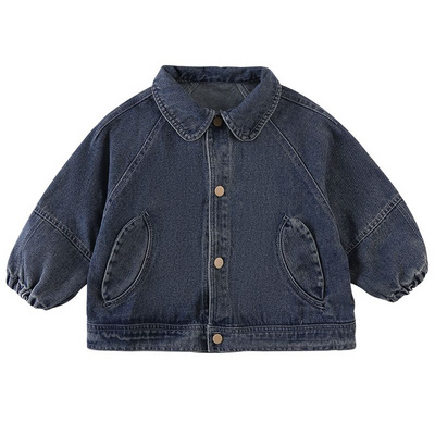 Children's denim jacket boys' autumn clothing Korean version denim jacket baby top 2024 new spring and autumn girls' jacket