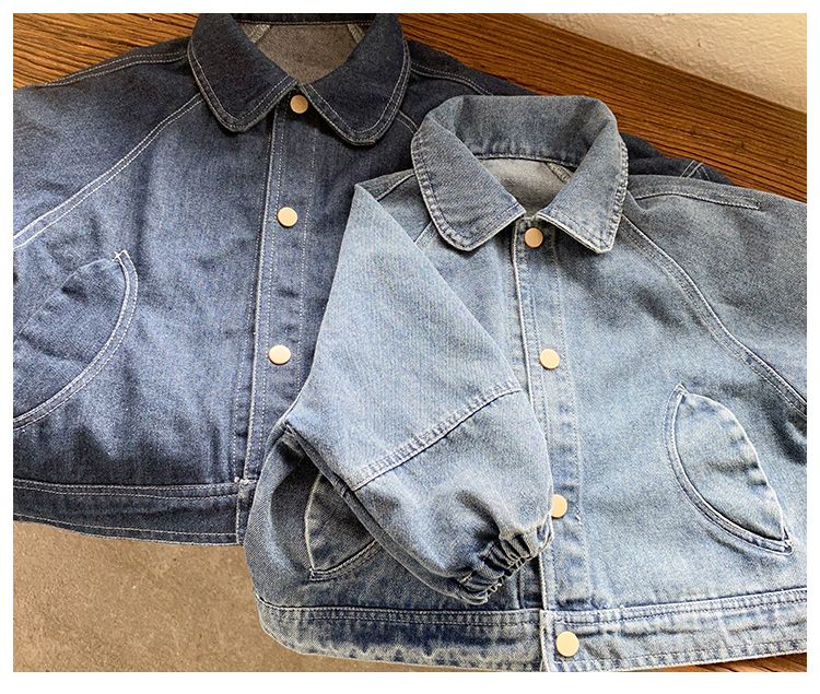 Children's denim jacket boys' autumn clothing Korean version denim jacket baby top 2024 new spring and autumn girls' jacket