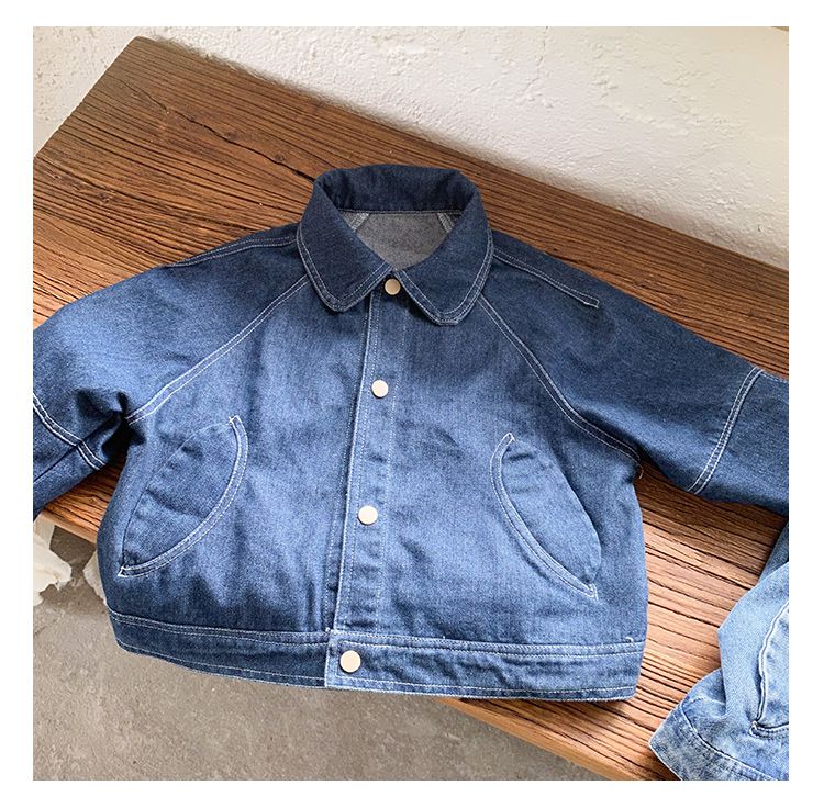 Children's denim jacket boys' autumn clothing Korean version denim jacket baby top 2024 new spring and autumn girls' jacket