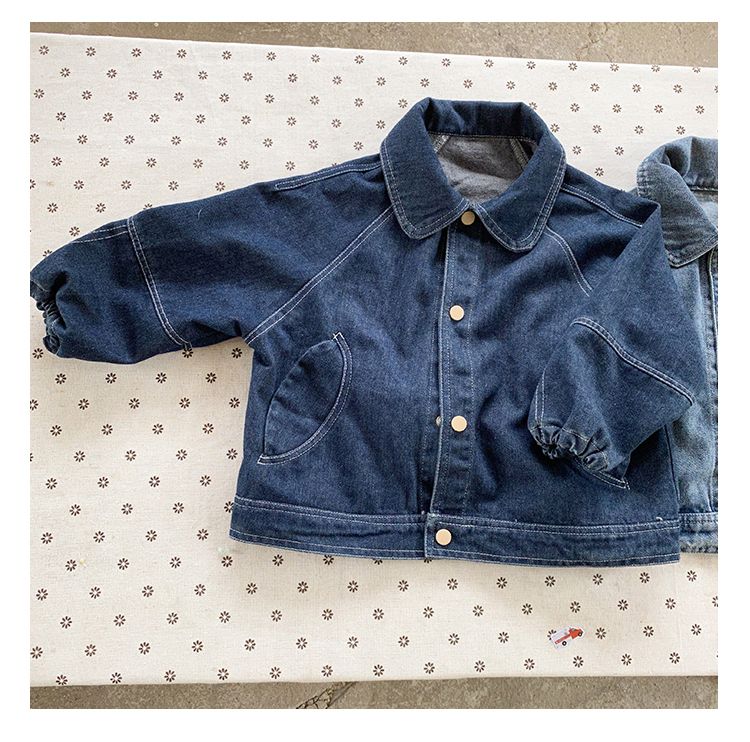 Children's denim jacket boys' autumn clothing Korean version denim jacket baby top 2024 new spring and autumn girls' jacket