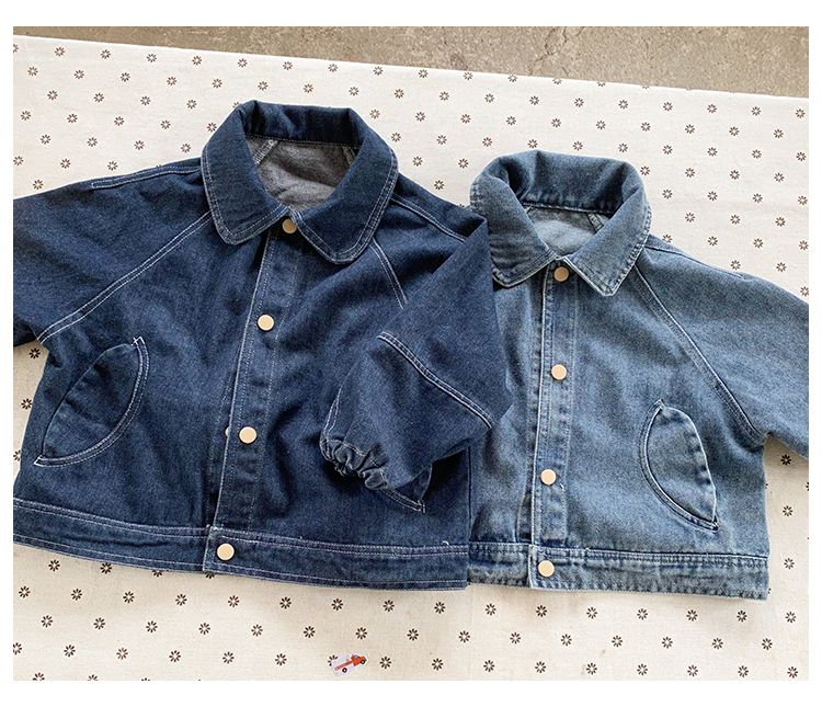 Children's denim jacket boys' autumn clothing Korean version denim jacket baby top 2024 new spring and autumn girls' jacket