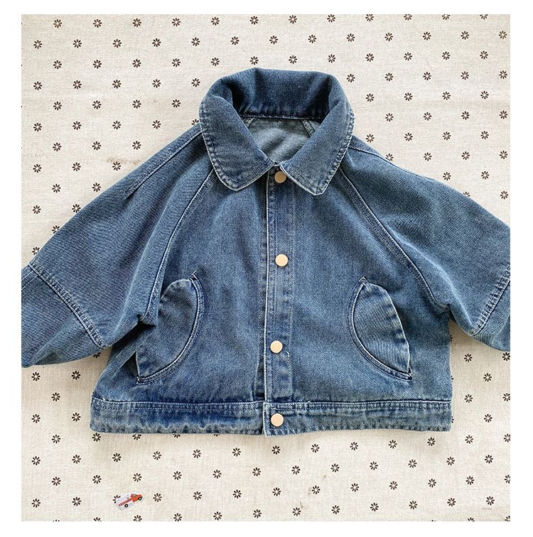 Children's denim jacket boys' autumn clothing Korean version denim jacket baby top 2024 new spring and autumn girls' jacket