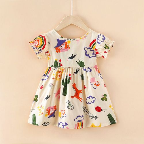 Girls' DressSummer flower pattern Garden Korean version dress baby girls' dress for children