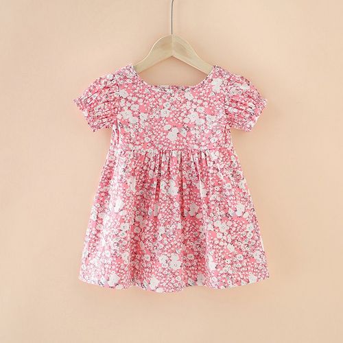 New Princess dress Summer Flower Pattern Garden Korean dress Baby Girl dress for children