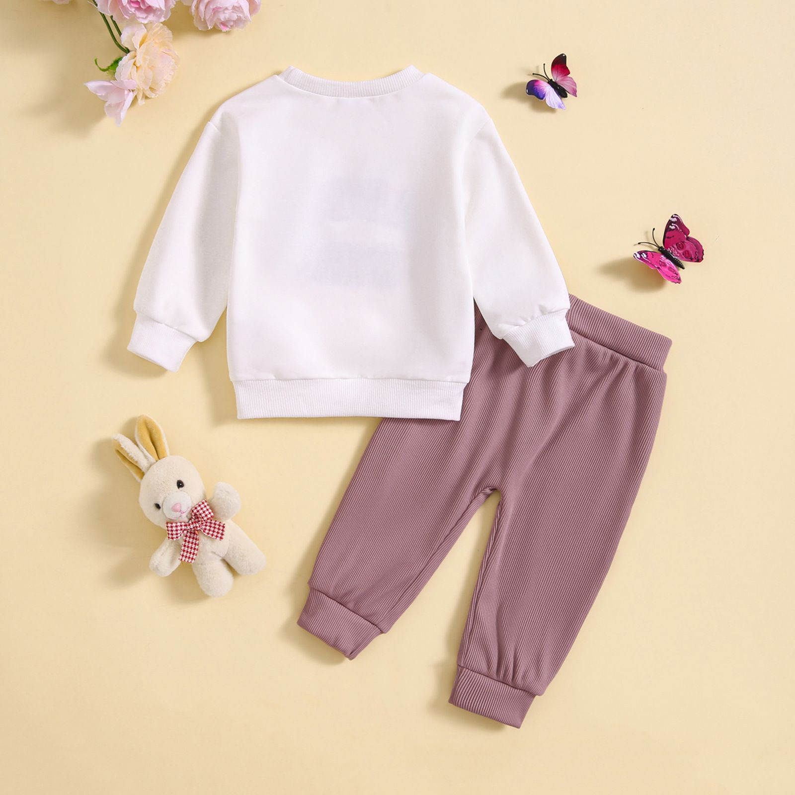 Autumn/Winter New Girls' Letter Print Sweatshirt Two-Piece Set, Kids' Fashionable Casual Simple Tracksuit