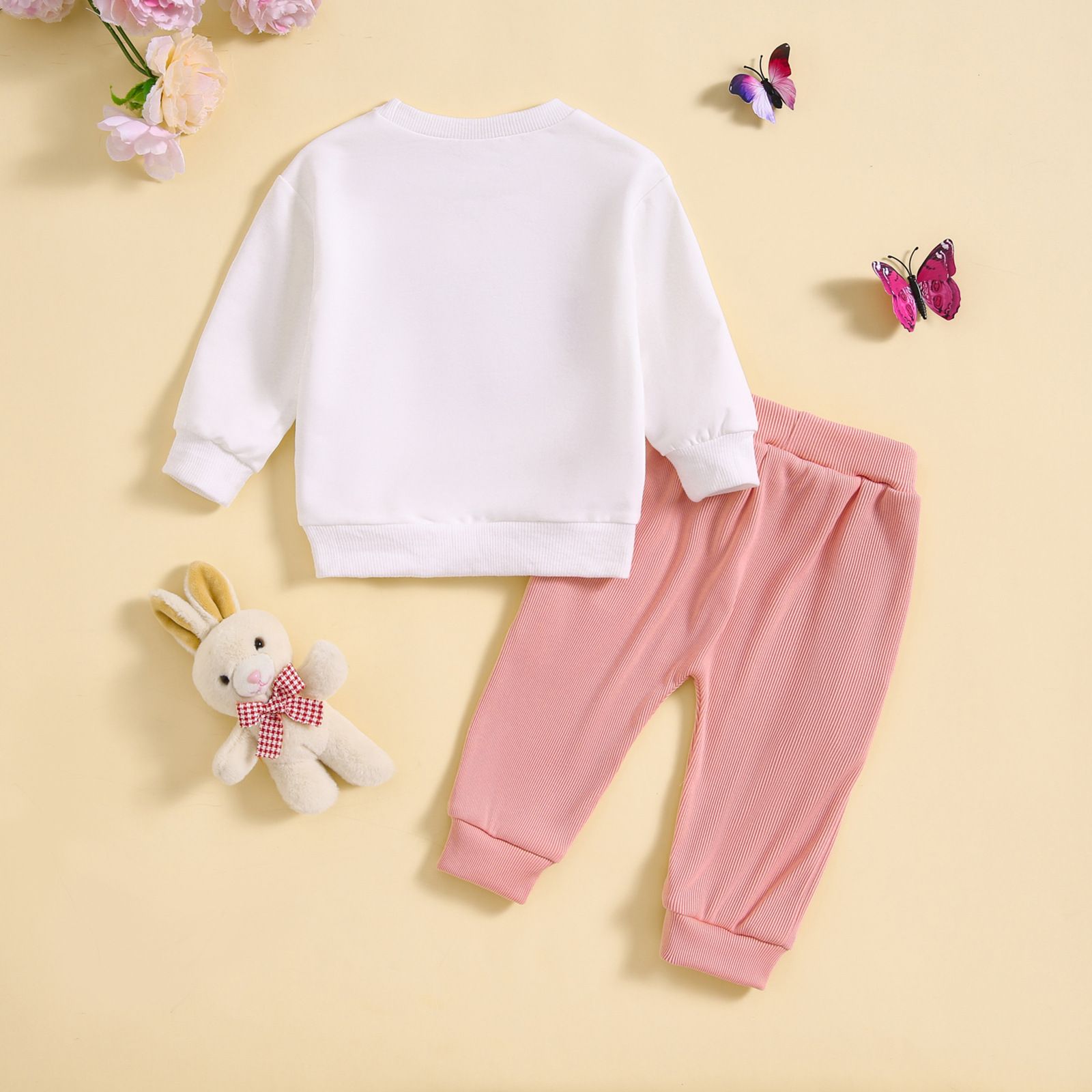 Autumn/Winter New Girls' Letter Print Sweatshirt Two-Piece Set, Kids' Fashionable Casual Simple Tracksuit