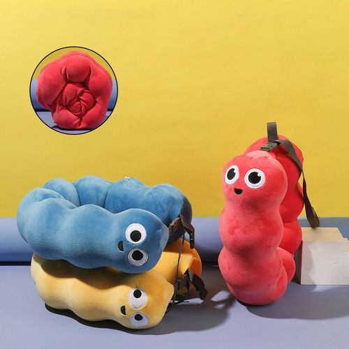 Custom Cartoon Memory Foam Neck Pillow Cute Face Gourd Shaped Travel Pillow