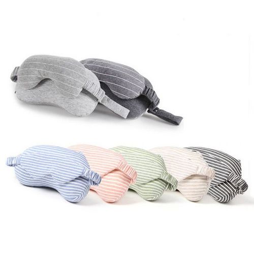 Custom Food-Grade Microbead Memory Cotton Jersey Eye Mask Neck Pillow Convenient For Travel