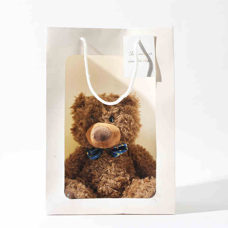 Custom Embroidery Logo Cute Teddy Bear Short Plush Toy Cartoon Doll for Decor or Gift