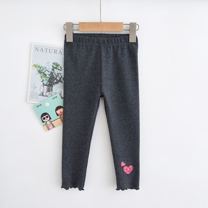 Autumn Girls' Long Pants Heart Print Leggings Casual Cute Everyday Multi-Color Soft Stretchy Pants