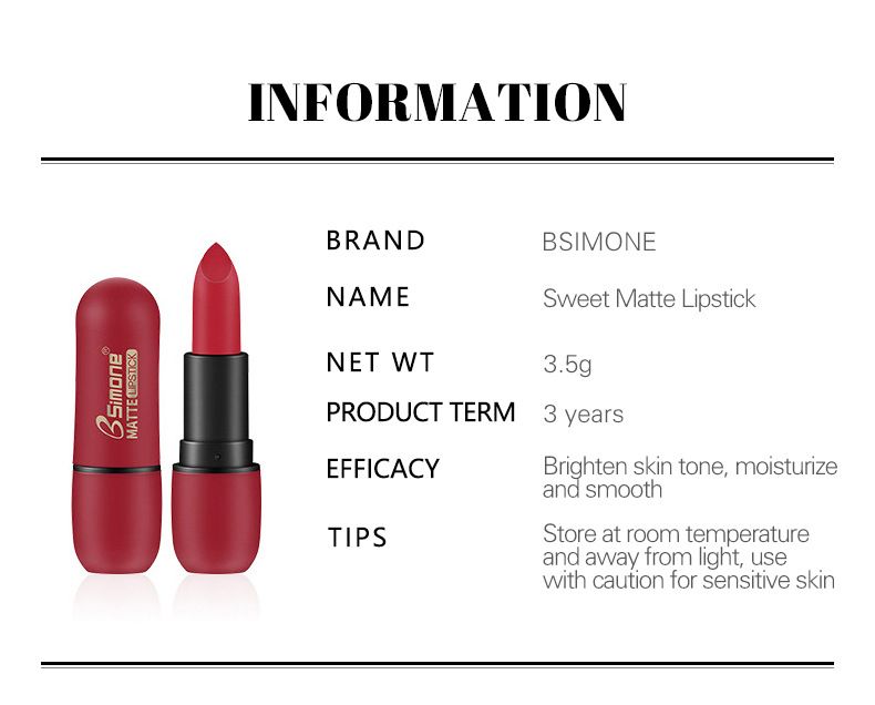 8 colors Matte Non-sticky Lipstick And Not Easy To Fade Lipstick Wholesale OEM ODM