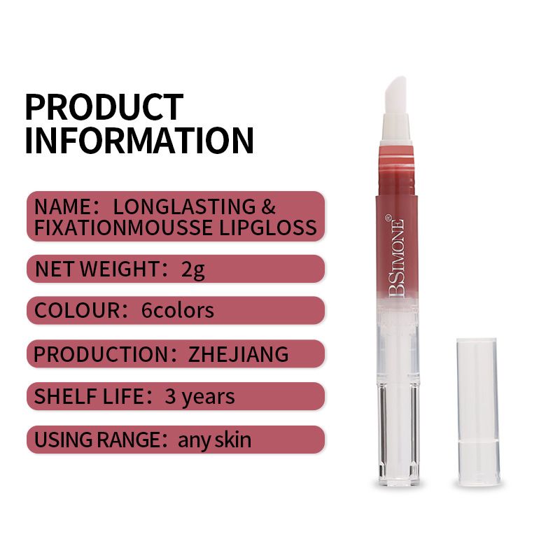 Soft Mist Smooth Velvet Mousse Lip Glaze, Moisturizing And Plumping lips, Long-lasting Color Satin Lip Gloss OEM ODM