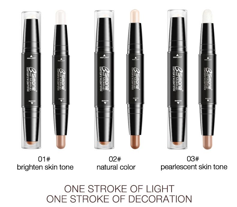 Double-ended contour stick, three-dimensional nose shadow, facial concealer, brightening and highlighting OEM ODM