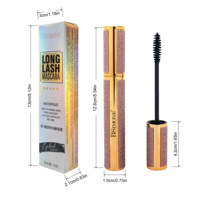 BSIMONE 4D Starry Sky Slim Mascara Non-smearing Thick and Waterproof Long lasting Mascara