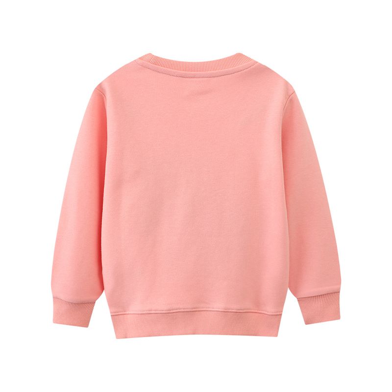 Autumn Winter Girls' Pink Unicorn Embroidered Sweatshirt - Cozy, Fashionable, and Cute Long-Sleeve Top for Everyday Wear