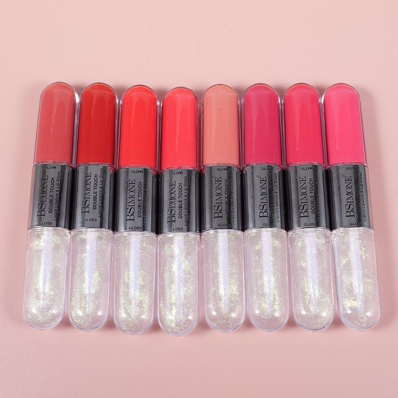 BSIMONE Double-ended Lip Glaze Water-Glossy Transparent Glitter Matte No Transfer Lip Gloss OEM ODM