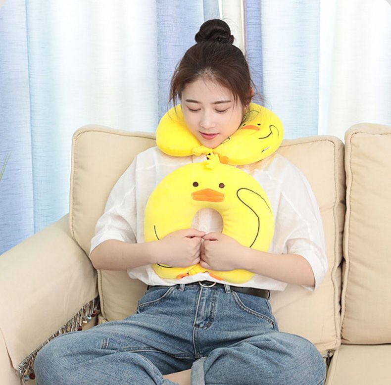 Hot Sell Yellow Duck Pp Cotton u-Shaped Pillow Custom Logo Soft Skin For Decor Factory Creative