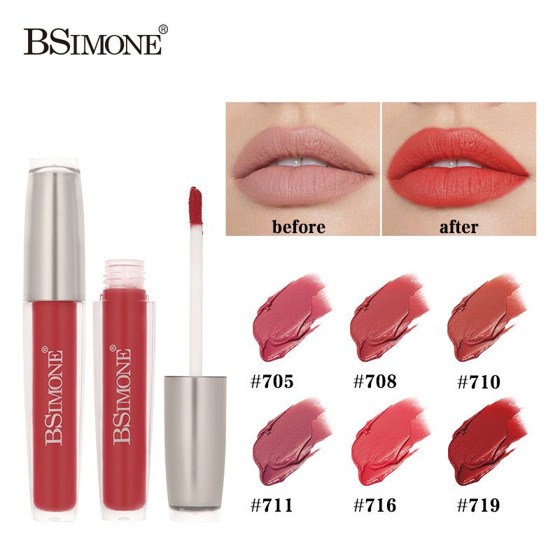 BSIMONE Hot Sale Lip Glaze Moisturizing Velvet Matte Long Lasting Non-fading Lip Gloss OEM ODM