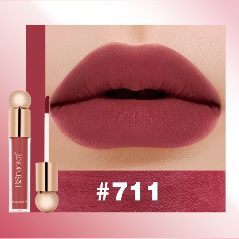 BSIMONE 6 Colors Waterproof No Transfer Lip Glaze Moisturizing Velvet Matte Long Lasting Lip Gloss