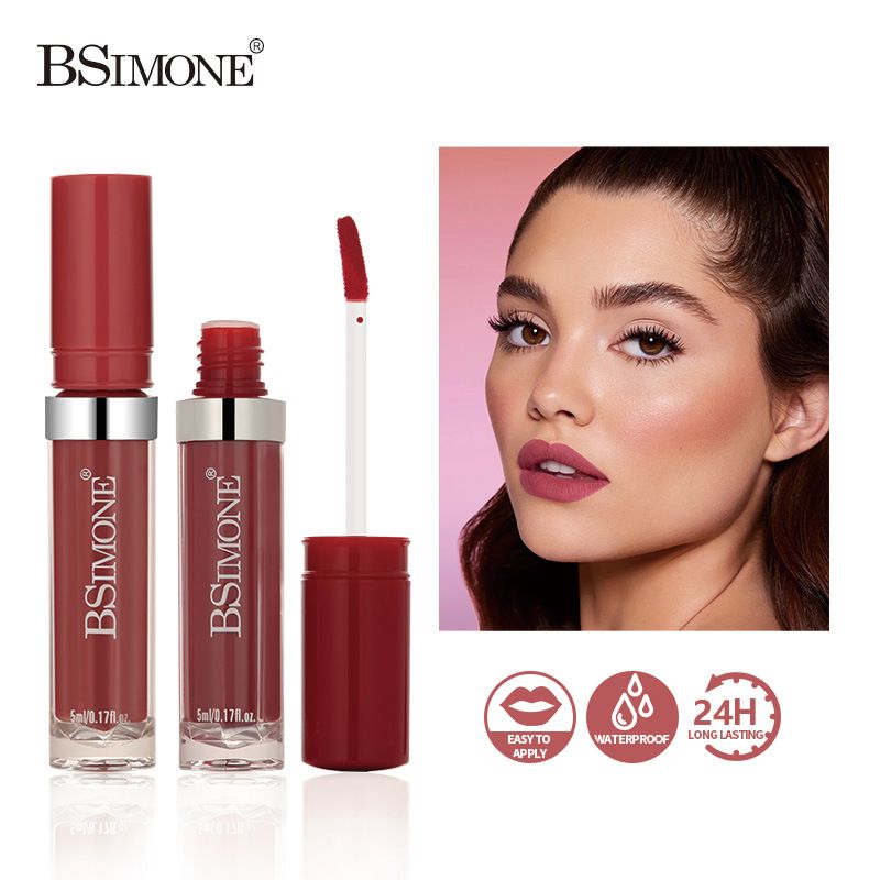 BSMIONE Hot Sell Matte Mist Mouth Lip Gloss Moisturizing Waterproof Non-stick Cup No-fade Lip Glaze OEM ODM