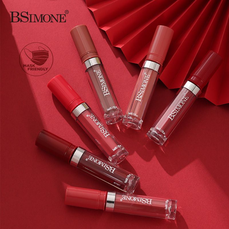 BSMIONE Hot Sell Matte Mist Mouth Lip Gloss Moisturizing Waterproof Non-stick Cup No-fade Lip Glaze OEM ODM