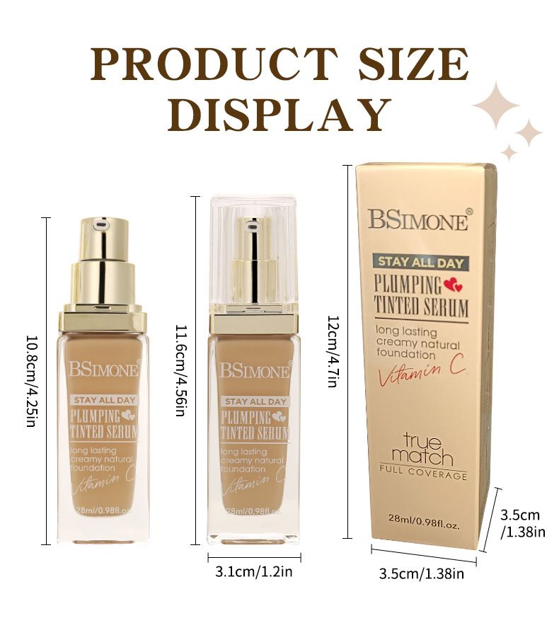 28ml Concealer Long-lasting Makeup Moisture Liquid Foundation Waterproof, Anti-sweat Dry Skin Powder Non-sticking Foundation