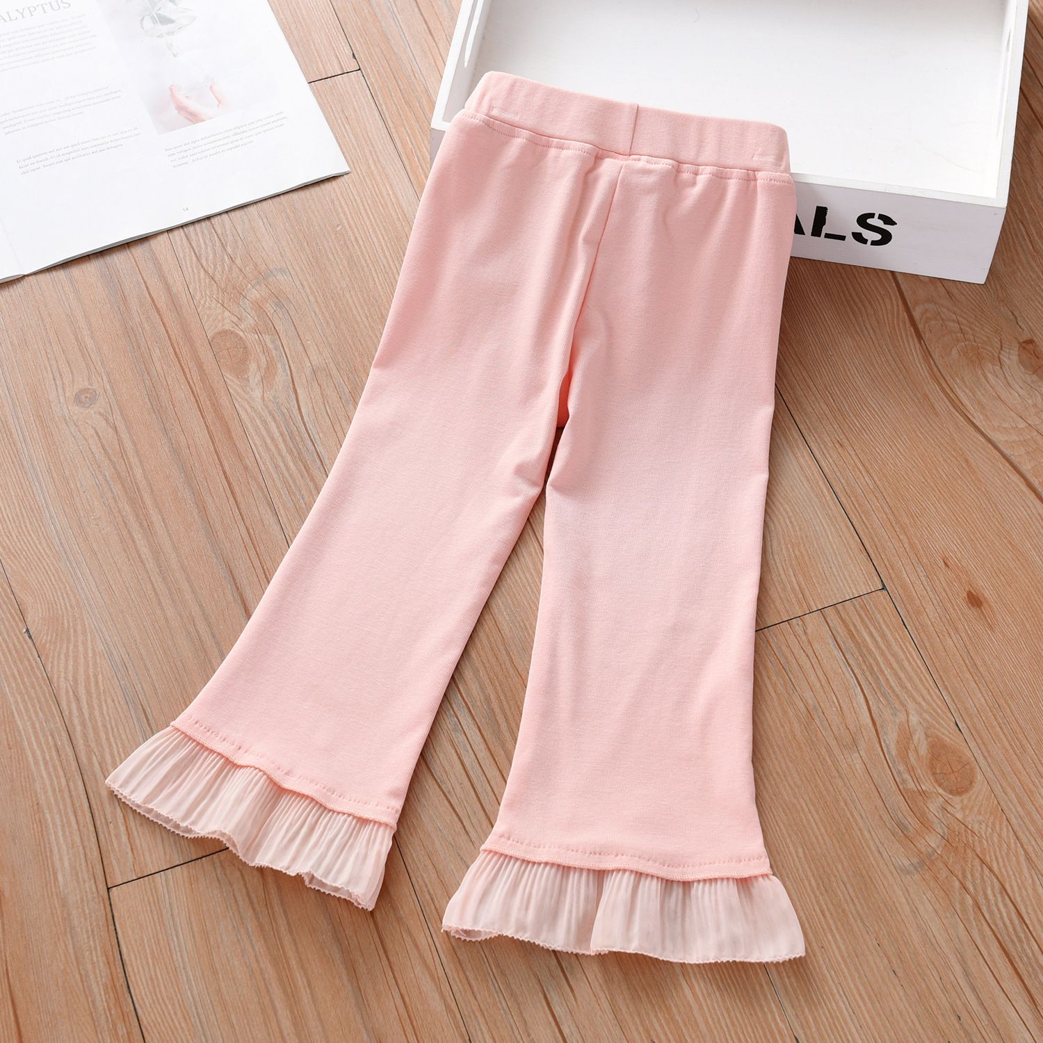 Girls' Flared Pants with Bow Decoration, Fashionable and Versatile Thin Leggings, Trendy Children's Long Pants