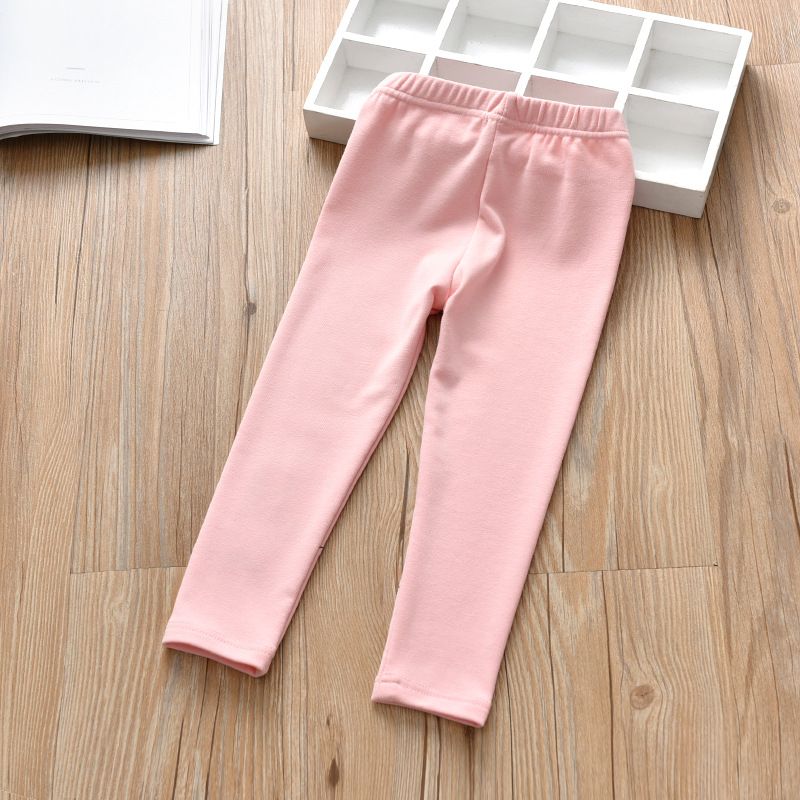 New Girls' Spring and Autumn Cartoon Everyday Printed Leggings, Cute Bunny and Cat Decoration, Casual Warm Long Pants