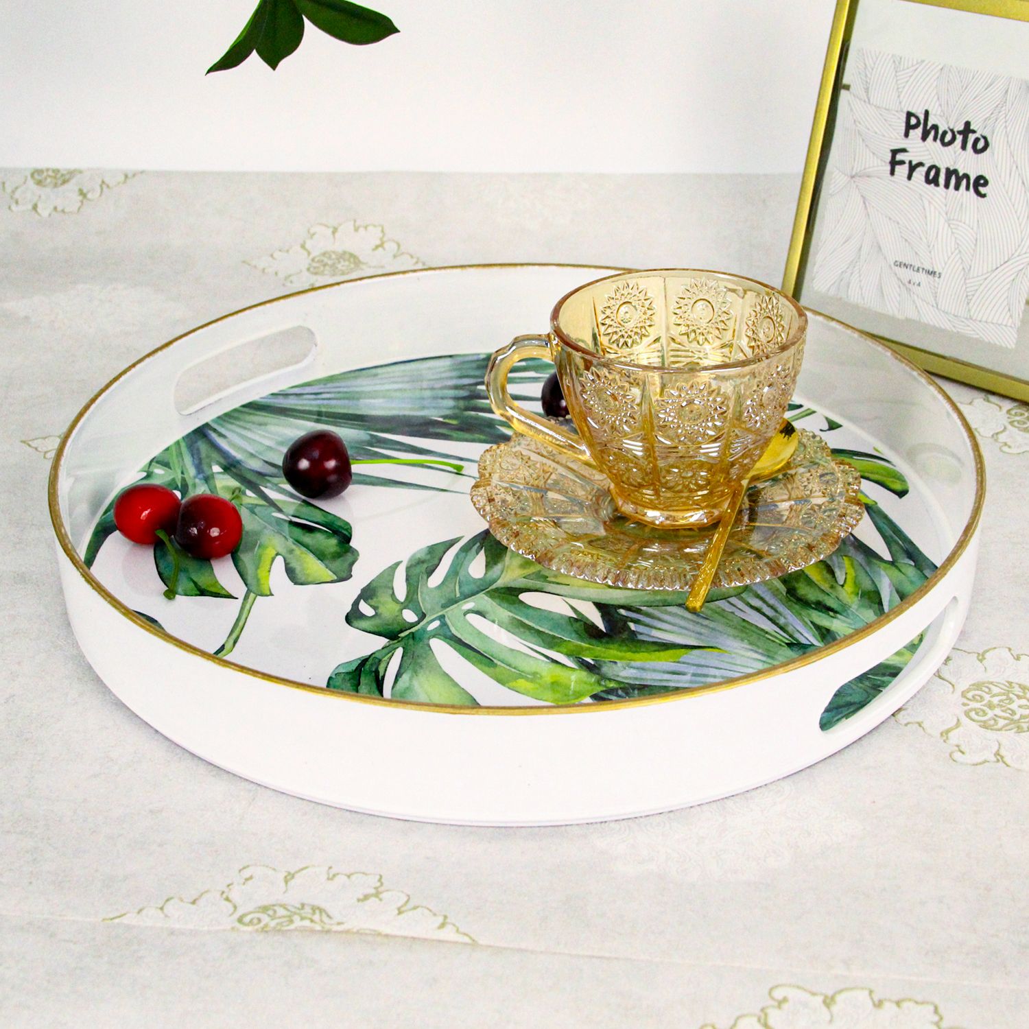 High Quality UV Printed Marble Serving Tray for Home Bedroom Bed Perfume-for Home Decor